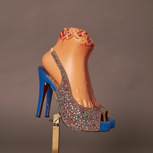 Christian Louboutin Crystal Sparkle Sling Back Heels - Picture 11 of 16